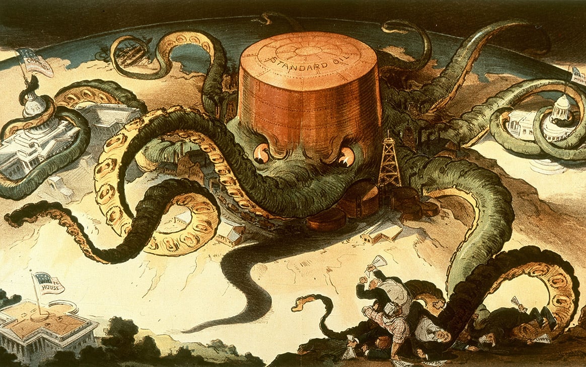 1904 cartoon depicting Standard Oil as an evil octopus