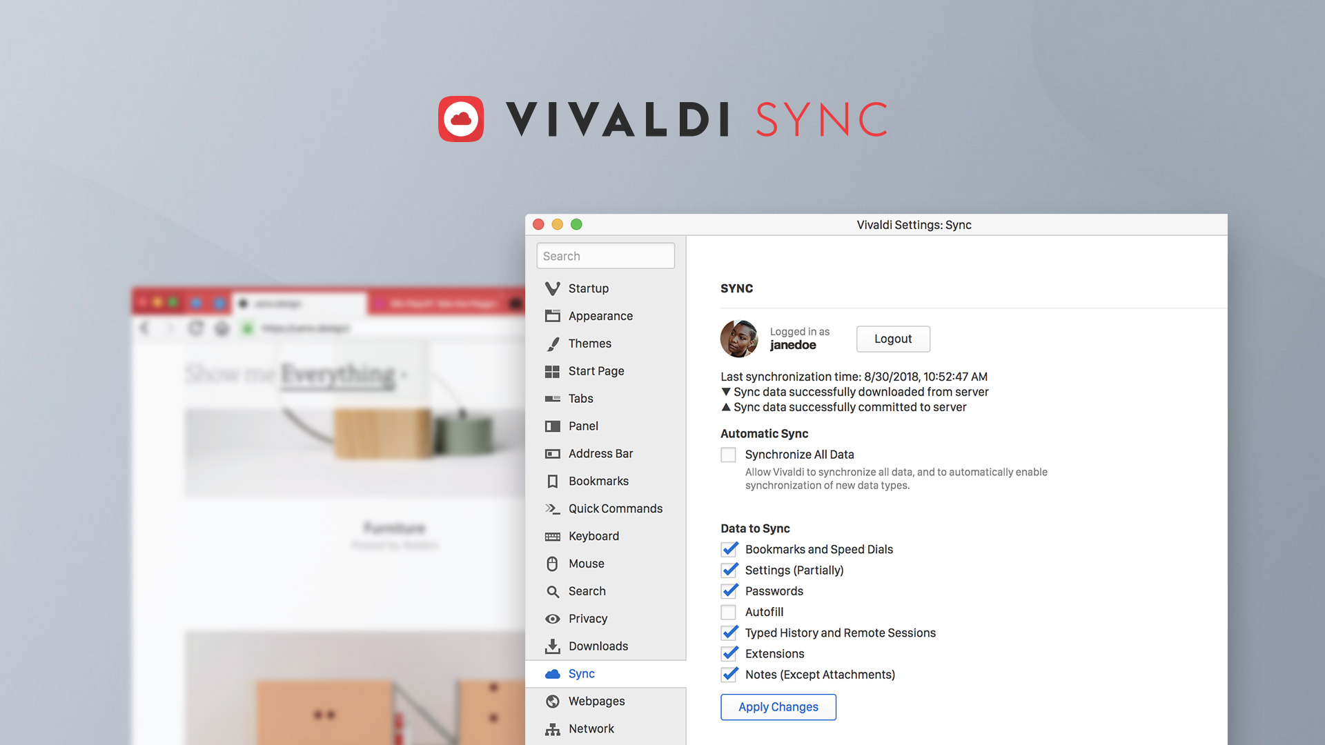 Vivaldi Sync