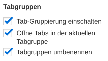 Tab Stack Options