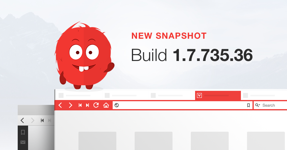 Vivaldi Browser snapshot banner 1.7.735.36