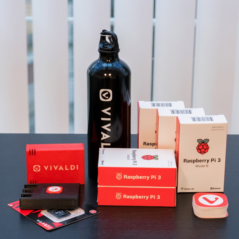 Vivaldi and Raspberry Pi giveaway prizes