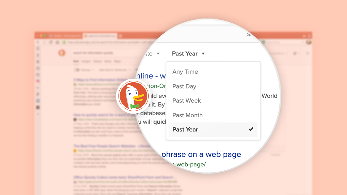 Search for information on the web quickly with DuckDuckGo. 